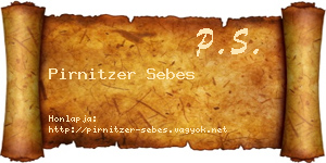 Pirnitzer Sebes névjegykártya